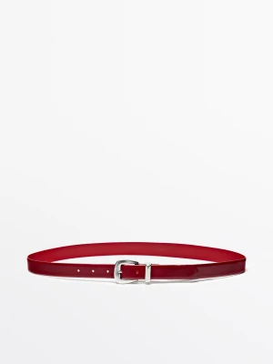 Pasek Ze Skóry Nappa Ze Szlufką - Czerwony - L / 90cm - Massimo Dutti - Female