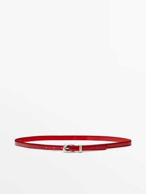 Pasek Ze Skóry Nappa Ze Szlufką - Czerwony - Xs / 75cm - Massimo Dutti - Female