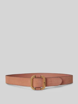 Pasek ze skóry welurowej z wytłoczonym logo Lauren Ralph Lauren