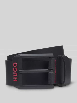 Pasek ze sprzączką z logo ze skóry Boss