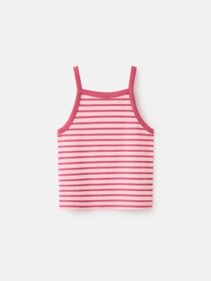 Pasiasta koszulka na ramiączkach różowy - Dzieci - lata - MANGO KIDS