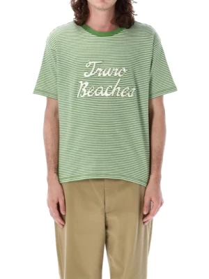 Paski Crew-neck T-shirt Zielony Krem Bode