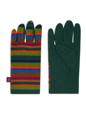 Paski zielone rękawiczki polarowe dla mężczyzn Gallo