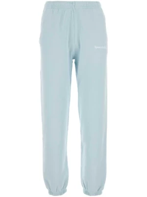 Pastelowe niebieskie spodnie z logo Sporty & Rich