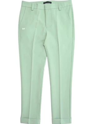 Pastelowe zielone klasyczne spodnie cygaretki Daniele Alessandrini