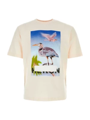 Pastelowy Różowy Bawełniany T-shirt Heron Preston