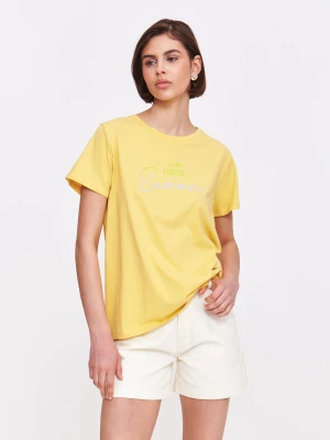 Pastelowy żółty t-shirt Top Secret