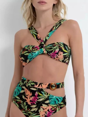 Patbo Brasil Czarny top od bikini Tropical