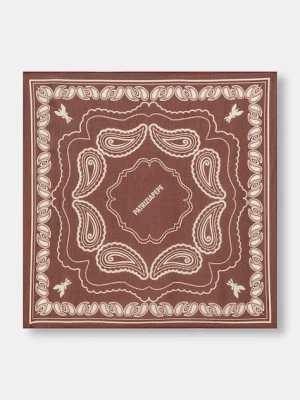 Patrizia Pepe apaszka z dodatkiem jedwabiu damska kolor brązowy wzorzysta 8F0112 A706