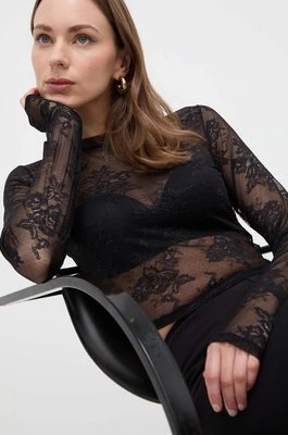 Patrizia Pepe bluzka damska kolor czarny gładka 2M4366 J207