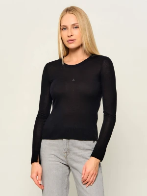 Patrizia Pepe Bluzka | Slim Fit | z dodatkiem jedwabiu i kaszmiru czarny