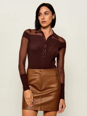 Patrizia Pepe Body | Slim Fit brązowy