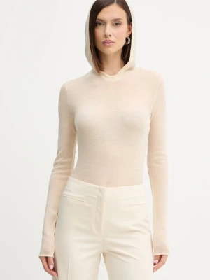 Patrizia Pepe body wełniane damski kolor beżowy lekki 2K0349 K034