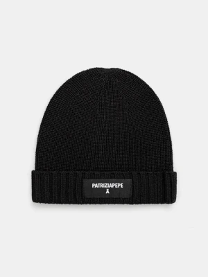 Patrizia Pepe czapka z dodatkiem wełny kolor czarny 2F0111 K9O3A