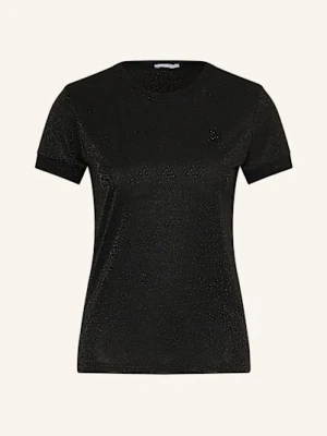 Patrizia Pepe Dzianinowa Koszulka Z Błyszczącą Przędzą schwarz