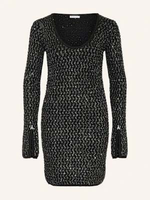 Patrizia Pepe Dzianinowa Sukienka Z Cekinami silber