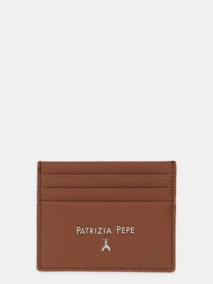 Patrizia Pepe etui na karty skórzane kolor brązowy CQ7001 L001