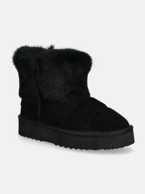 Patrizia Pepe Girl śniegowce zamszowe kolor czarny PPD941