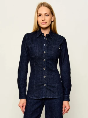 Patrizia Pepe Jeansowa koszula | Slim Fit granatowy