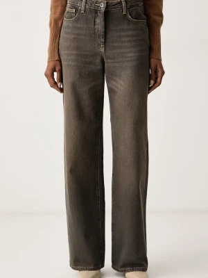 Patrizia Pepe jeansy relaxed fit damskie brązowy