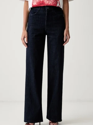 Patrizia Pepe jeansy straight damskie granatowy