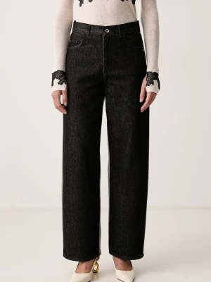 Patrizia Pepe jeansy wide leg damskie czarny