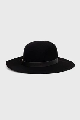Patrizia Pepe kapelusz wełniany kolor czarny wełniany