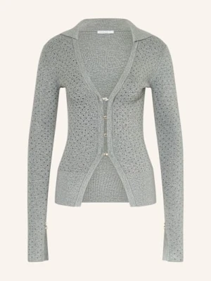 Patrizia Pepe Kardigan Z Ozdobnymi Kamykami grau