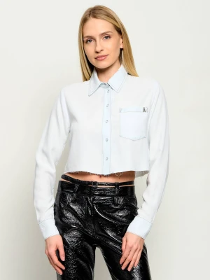 Patrizia Pepe Koszula | Cropped Fit błękitny