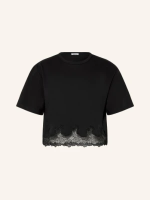 Patrizia Pepe Koszulka Z Koronką schwarz