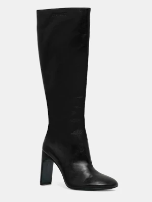 Patrizia Pepe kozaki skórzane kolor czarny na słupku 2Y0035 L048 K103