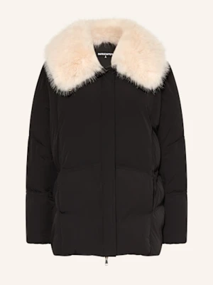 Patrizia Pepe Kurtka Pikowana Piumino Ze Sztucznym Futrem schwarz