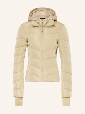 Patrizia Pepe Kurtka Pikowana Z Mieszanki Materiałów Z Odpinanym Kołnierzem beige