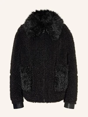 Patrizia Pepe Kurtka Ze Sztucznego Futra, Model Dwustronny schwarz
