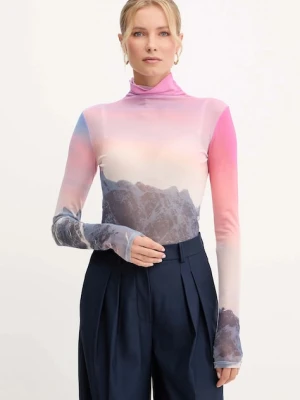 Patrizia Pepe longsleeve kolor różowy z półgolfem 2M4498 J667