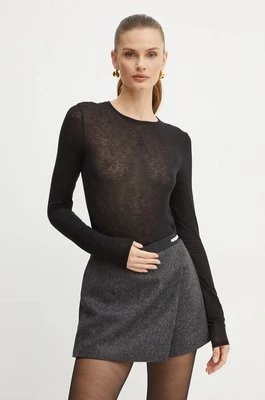 Patrizia Pepe longsleeve z domieszką kaszmiru kolor czarny 2M4406 J239