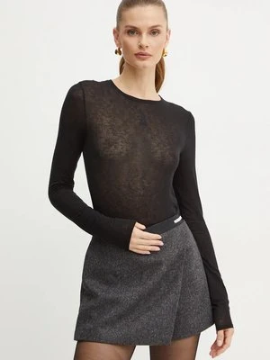 Patrizia Pepe longsleeve z domieszką kaszmiru kolor czarny 2M4406 J239