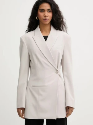 Patrizia Pepe marynarka kolor beżowy dwurzędowa gładka 8S0577 A498