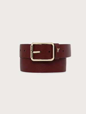 Patrizia Pepe pasek damski skórzany bordowy