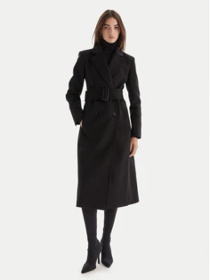 Patrizia Pepe Płaszcz wełniany 2O0195 A171 Czarny Regular Fit