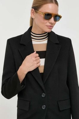 Patrizia Pepe płaszcz wełniany kolor czarny przejściowy