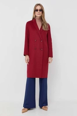 Patrizia Pepe płaszcz wełniany kolor czerwony przejściowy dwurzędowy