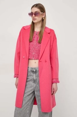 Patrizia Pepe płaszcz wełniany kolor różowy przejściowy 8O0117 A006