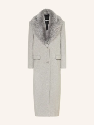 Patrizia Pepe Płaszcz Ze Sztucznym Futrem grau