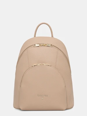 Patrizia Pepe plecak skórzany damski kolor beżowy mały gładki 8B0325 L001