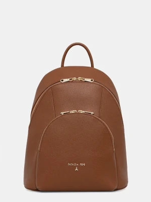Patrizia Pepe plecak skórzany damski kolor brązowy mały gładki 8B0325 L001