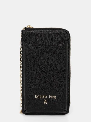 Patrizia Pepe pokrowiec na telefon skórzany kolor czarny 8Q0029 L001