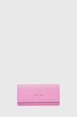 Patrizia Pepe portfel skórzany kolor różowy CQ0215 L001