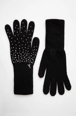 Patrizia Pepe rękawiczki z domieszką wełny kolor czarny