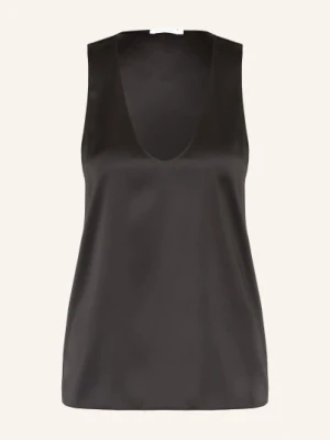 Patrizia Pepe Satynowa Bluzka schwarz